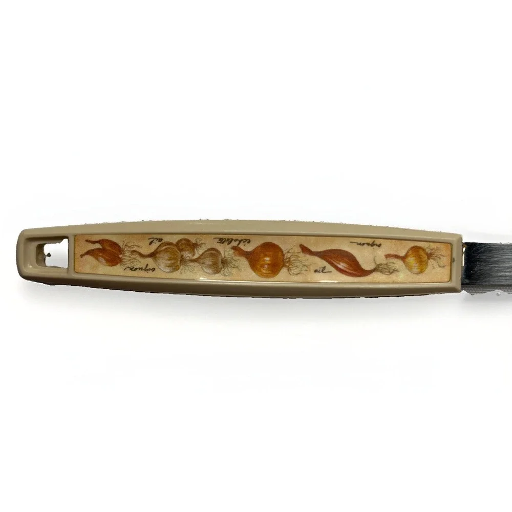 Vintage EKCO USA Brown Serving Spoon Vegetable Onion Handle Retro Kitchen